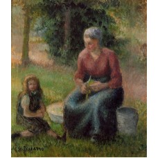 Peasant Woman and Her Daughter Eragny