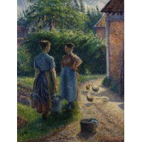 Peasants Chatting in the Farmyard Eragny