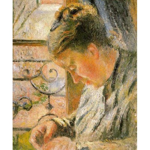 Portrait of Madame Pissarro Sewing near a Window