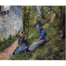 Seated Peasants Sewing