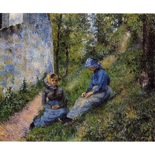 Seated Peasants Sewing