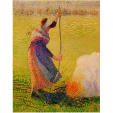 Woman Burning Wood