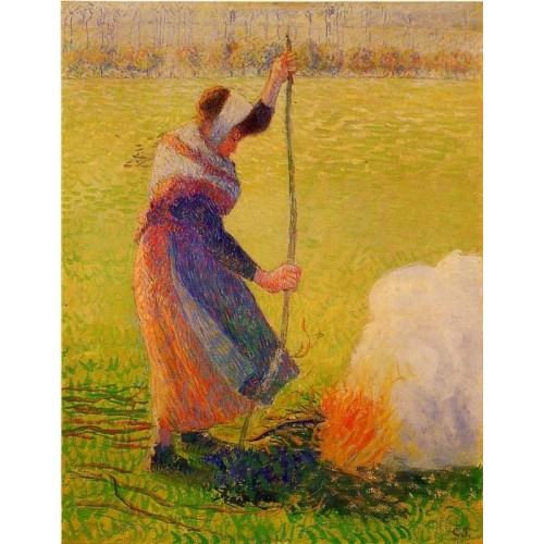 Woman Burning Wood