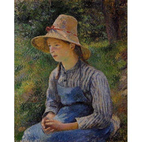 Young Peasant Girl Wearing a Hat