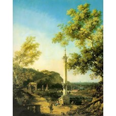 Capriccio River Landscape with a Column