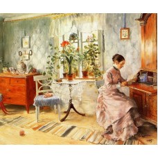 An Interior with a Woman Reading