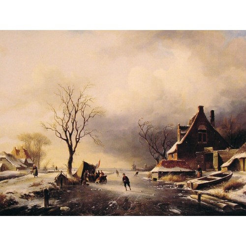 Winter Scene with Skaters