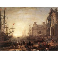 Port Scene with the Villa Medici