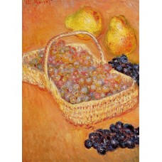 Basket of Graphes Quinces and Pears