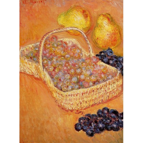 Basket of Graphes Quinces and Pears