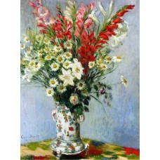 Bouquet of gadiolas lilies and dasies