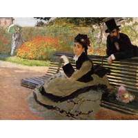 Camille Monet on a Garden Bench