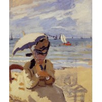 Camille Sitting on the Beach at Trouville