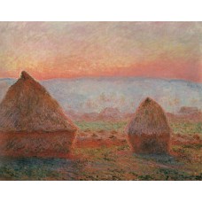 Haystacks at giverny the evening sun