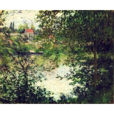 Ile de la grande jatte through the trees