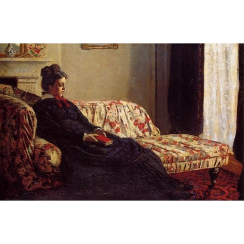 Meditation Madame Monet Sitting on a Sofa