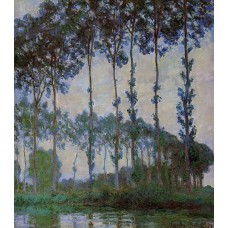 Poplars on the Banks of the River Epte at Dusk