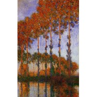 Poplars on the Banks of the River Epte Sunset