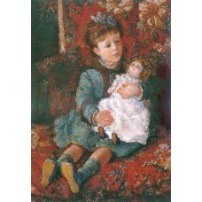 Portrait of germaine hoschede with a doll