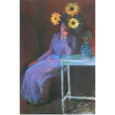Portrait of suzanne hoschede with sunflowers