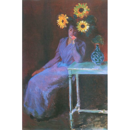 Portrait of suzanne hoschede with sunflowers