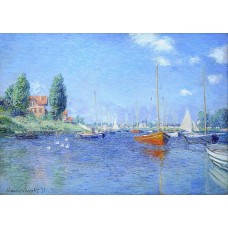 Red boats argenteuil 1875 oil on canvas