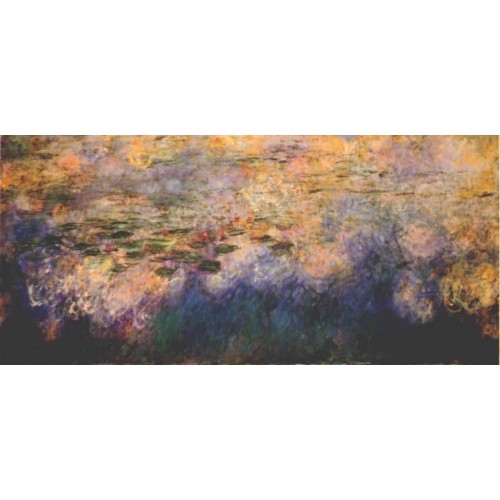 Reflections of Clouds on the Water Lily Pond (Center Panel)