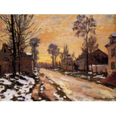 Road at Louveciennes Melting Snow Sunset