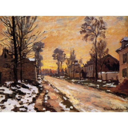 Road at Louveciennes Melting Snow Sunset