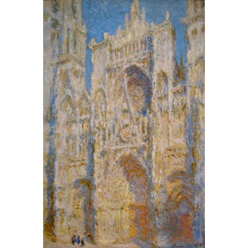 Rouen cathedral west facade sunlight