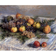 Still life with pears and grapes 1
