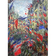 The rue montargueil with flags