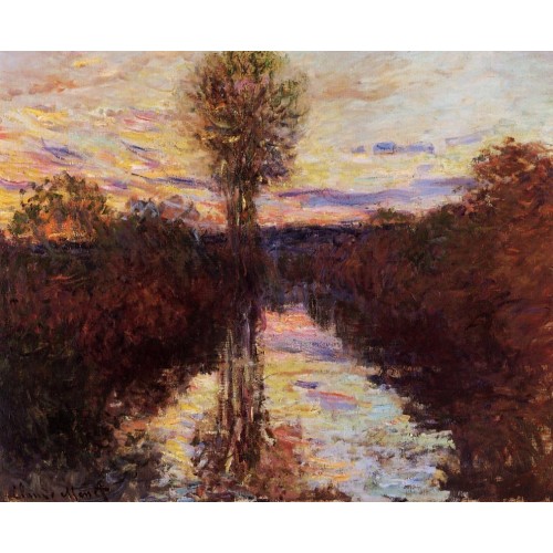 The Small Arm of the Seine at Mosseaux Evening