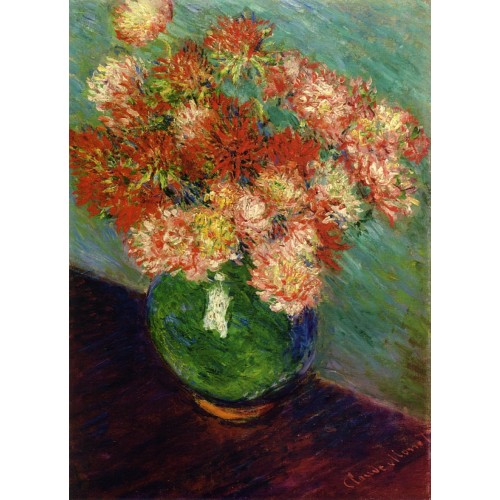 Vase of chrysanthemums