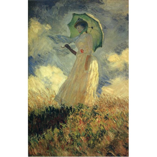 Woman with a parasol also known as study of a figure outdoors facing left