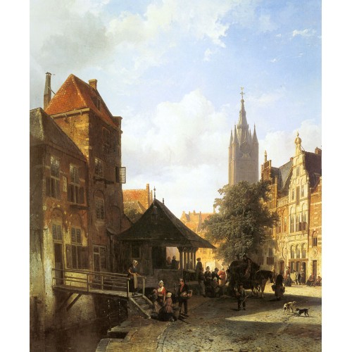 Figures In A Street In Delft