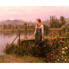 A Woman with a Watering Can by the River