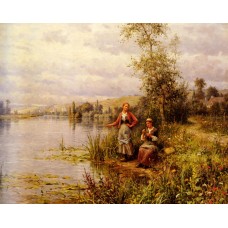 Country Women Fishing on a Summer Afternoon