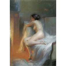 A Nude Reclining by the Fire