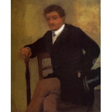 Seated Young Man in a Jacket with an Umbrella