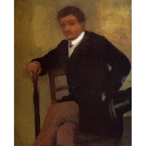 Seated Young Man in a Jacket with an Umbrella