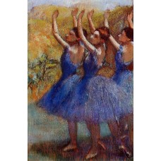 Three Dancers in Purple Skirts