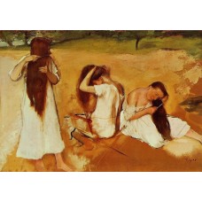 Three Women Combing Their Hair
