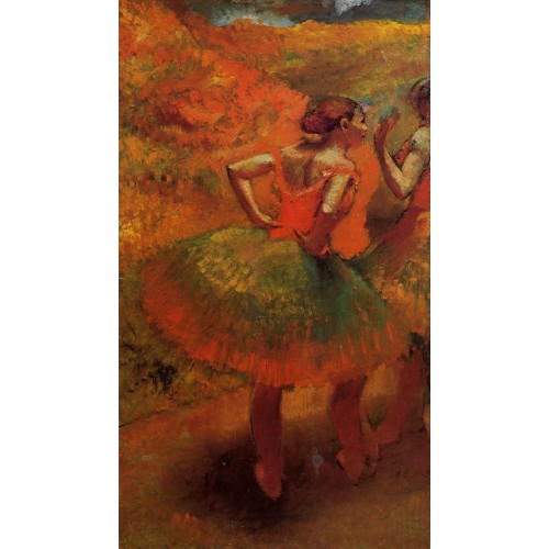 Two Dancers in Green Skirts Landscape Scenery
