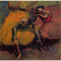 Two Dancers in Yellow and Pink