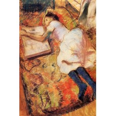 Young Girl Reading on the Floor