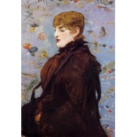 Autumn Portait of Mery Laurent in a Brown Fur Cape