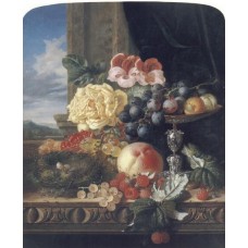 Still Life with Fruit Flowers and a Bird's Nest