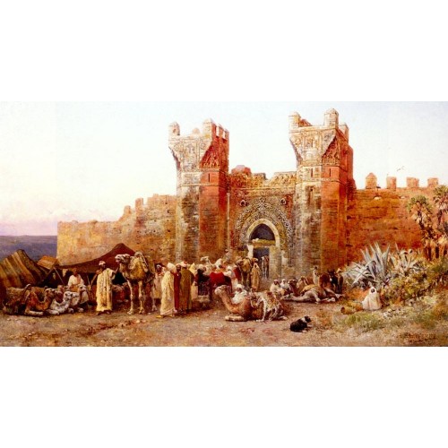 The Departure Of A Caravan From The Gate Of Shelah Morocco