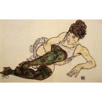 Reclining Woman with Green Stockings (Adele Harms)